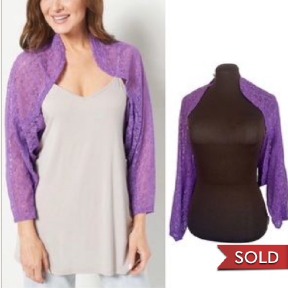 Logo by Lori Goldstein Lace Cover Up Top Chiffon Long sleeves size  XL/1X Rare - Picture 3 of 15